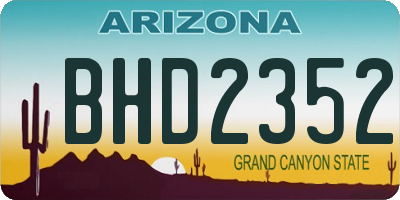 AZ license plate BHD2352