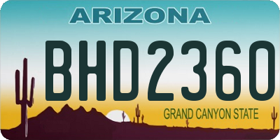 AZ license plate BHD2360