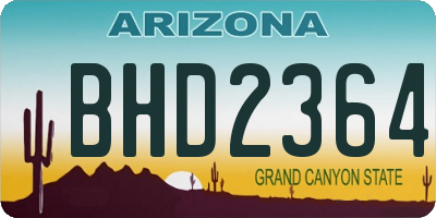 AZ license plate BHD2364
