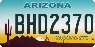 AZ license plate BHD2370