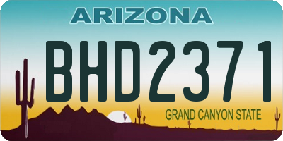 AZ license plate BHD2371
