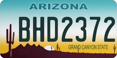 AZ license plate BHD2372