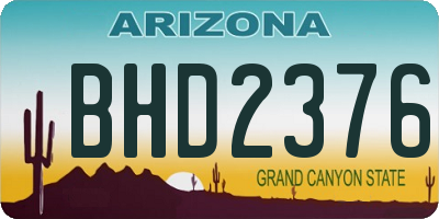 AZ license plate BHD2376