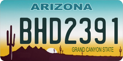 AZ license plate BHD2391