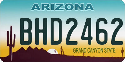 AZ license plate BHD2462