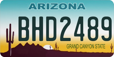 AZ license plate BHD2489