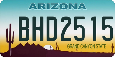 AZ license plate BHD2515