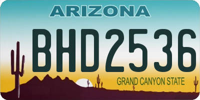 AZ license plate BHD2536