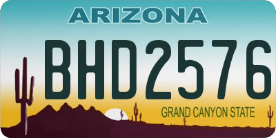 AZ license plate BHD2576