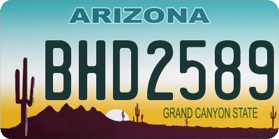 AZ license plate BHD2589