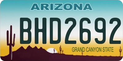AZ license plate BHD2692