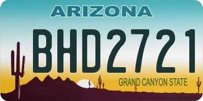 AZ license plate BHD2721