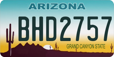 AZ license plate BHD2757