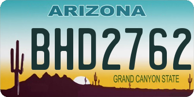 AZ license plate BHD2762