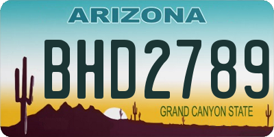 AZ license plate BHD2789