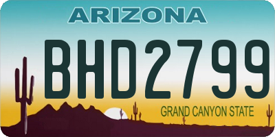 AZ license plate BHD2799