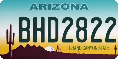 AZ license plate BHD2822