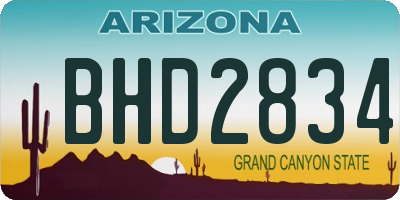 AZ license plate BHD2834