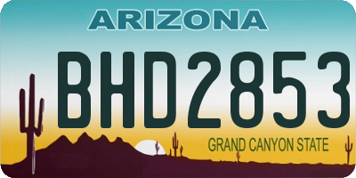AZ license plate BHD2853