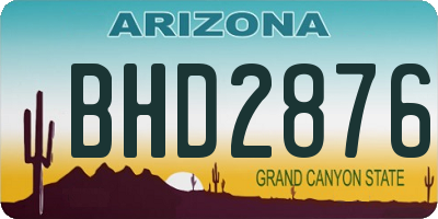 AZ license plate BHD2876