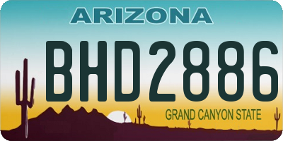 AZ license plate BHD2886