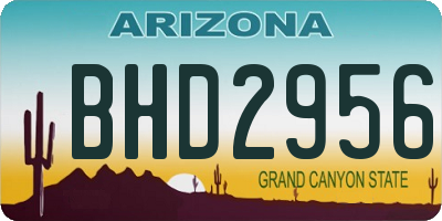 AZ license plate BHD2956