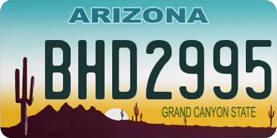 AZ license plate BHD2995