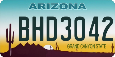 AZ license plate BHD3042
