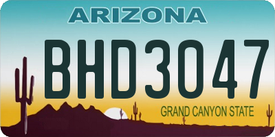 AZ license plate BHD3047