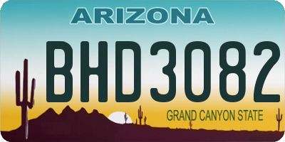 AZ license plate BHD3082