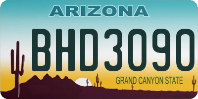 AZ license plate BHD3090