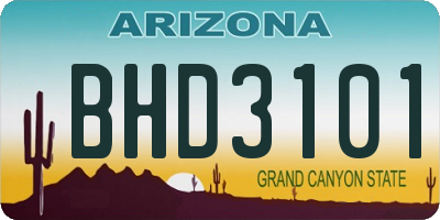 AZ license plate BHD3101