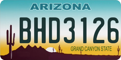 AZ license plate BHD3126