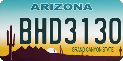 AZ license plate BHD3130