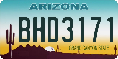AZ license plate BHD3171