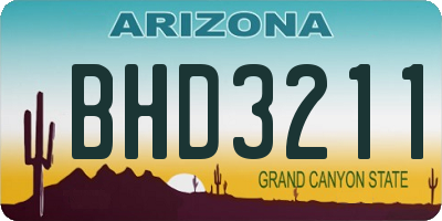 AZ license plate BHD3211