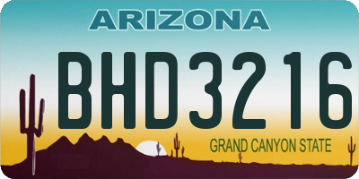 AZ license plate BHD3216