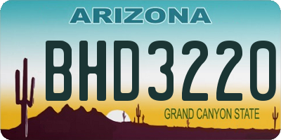 AZ license plate BHD3220