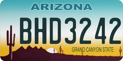AZ license plate BHD3242