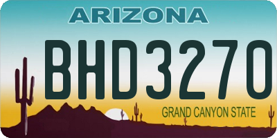 AZ license plate BHD3270