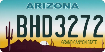 AZ license plate BHD3272