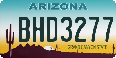 AZ license plate BHD3277