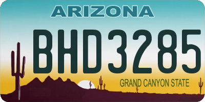 AZ license plate BHD3285