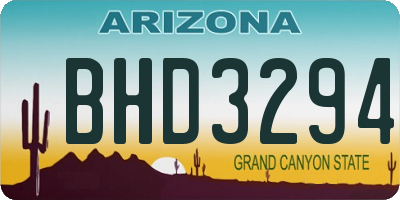 AZ license plate BHD3294
