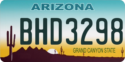 AZ license plate BHD3298