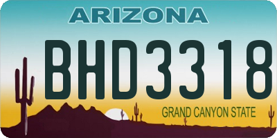 AZ license plate BHD3318