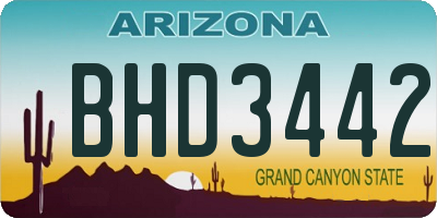 AZ license plate BHD3442
