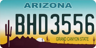 AZ license plate BHD3556