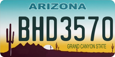 AZ license plate BHD3570