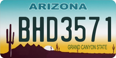 AZ license plate BHD3571